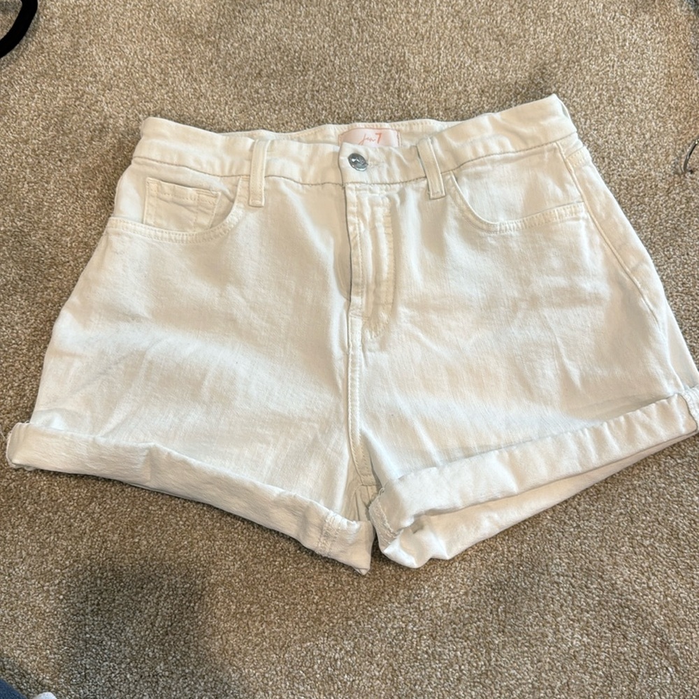 Classic White Women's Jean Shorts with Rolled Hem
